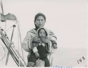 Image of [Biracial] woman with baby [Elisapee Ootova and Jayko]